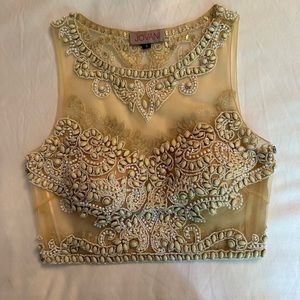 Jovani beaded crop top , size 6/ small